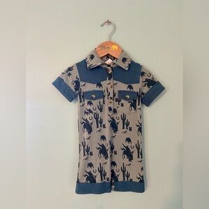 Kate Quinn Gray Shortie with Western Print